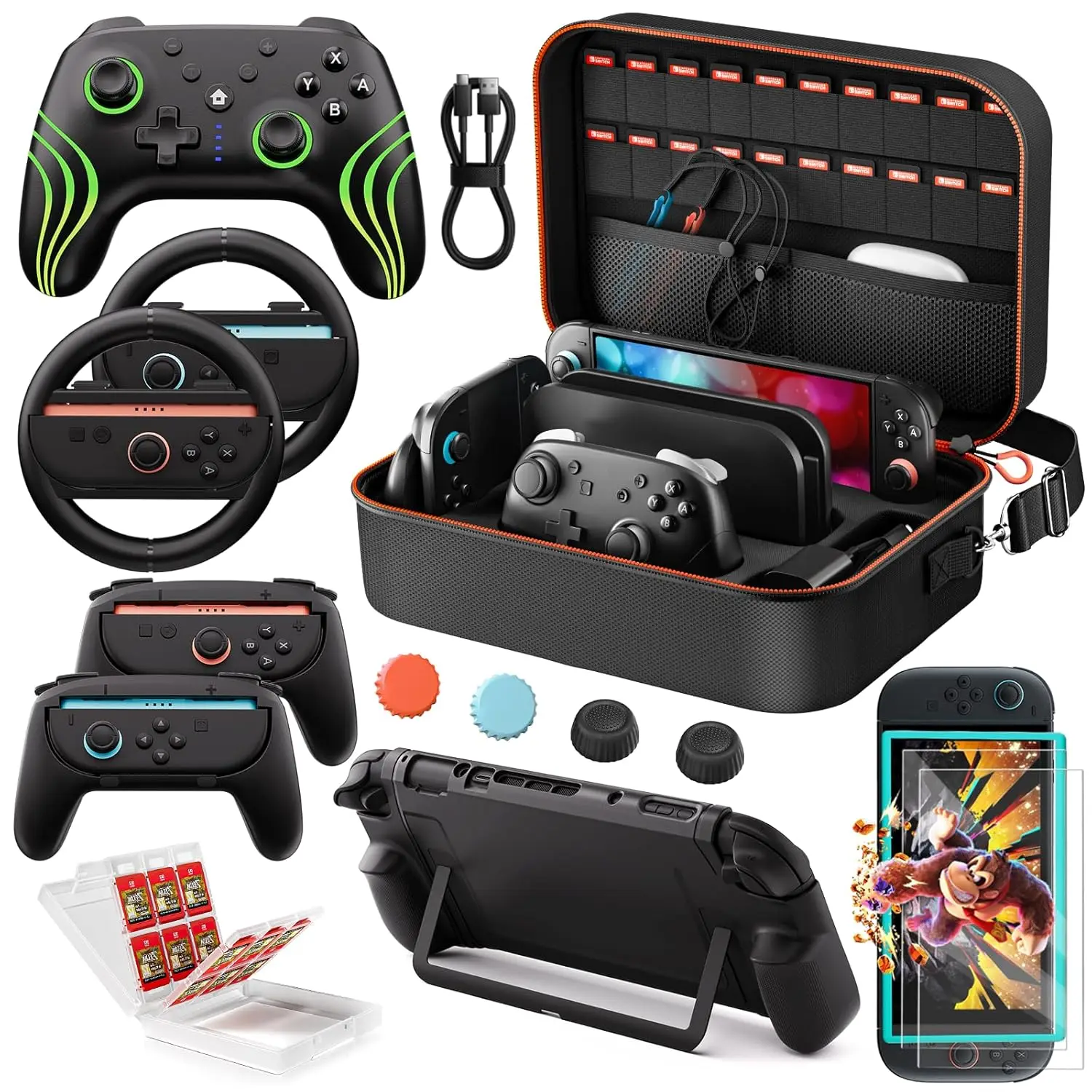 Комплект контроллера Switch 2 Pro: 15 аксессуаров в наборе с чехлом для переноски, держателем, защитными элементами и многим другим
Комплект контроллера Switch 2 Pro: 15 аксессуаров в наборе с чехлом для переноски, держателем, защитными элементами и многим другим