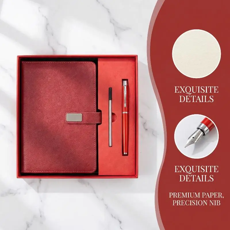 PU Leather Corporate Gift Set: Stylus Pen, Refills & Notebook for Meetings
PU Leather Corporate Gift Set: Stylus Pen, Refills & Notebook for Meetings