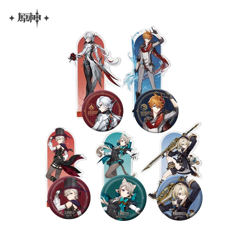 Официальный товар Sunsyea Genshin Impact miHoYo, оригинальный подлинный значок серии Fatui на акриловой подставке, Lyney Arlecchino Tartaglia
Официальный товар Sunsyea Genshin Impact miHoYo, оригинальный подлинный значок серии Fatui на акриловой подставке, Lyney Arlecchino Tartaglia