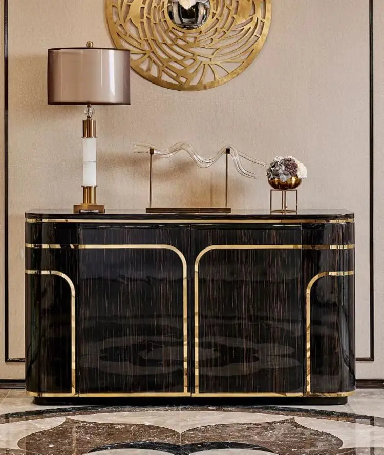 Light luxury solid wood paint porch cabinet Modern simple ebony leather foyer dining side cabinet customization
Light luxury solid wood paint porch cabinet Modern simple ebony leather foyer dining side cabinet customization