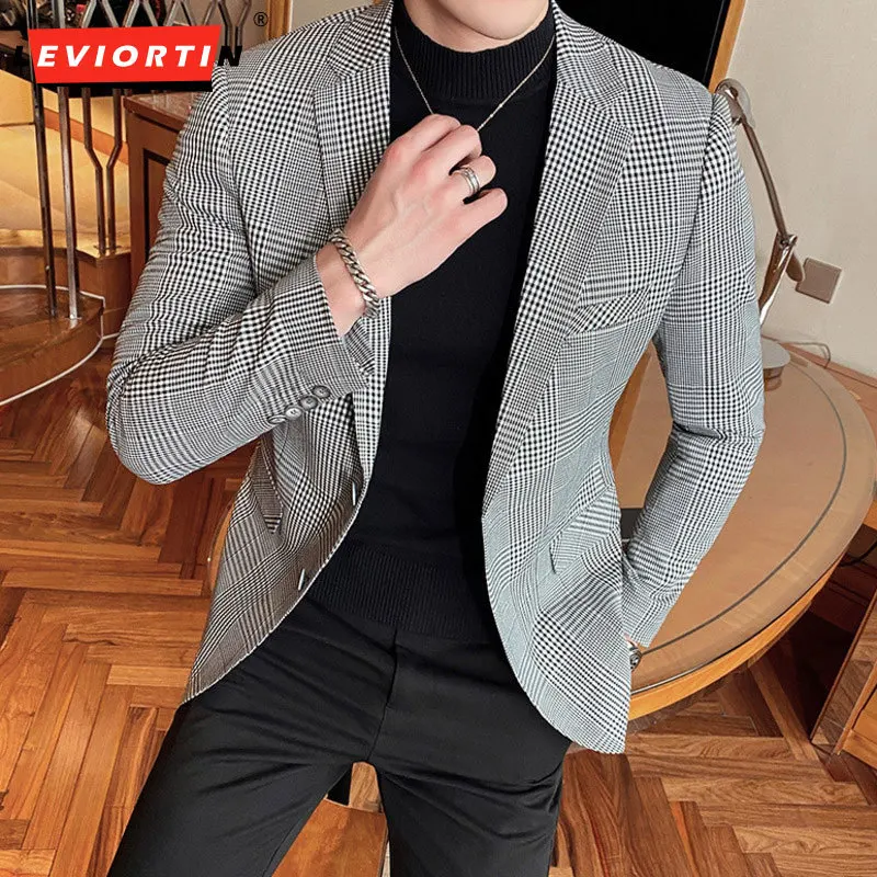 2023 Trendy Men's Blazer Personality High quality Fashion Houndstooth Plaid Suit Men's Youth Korean Edition Casual Top M-4XL
2023 Trendy Men's Blazer Personality High quality Fashion Houndstooth Plaid Suit Men's Youth Korean Edition Casual Top M-4XL