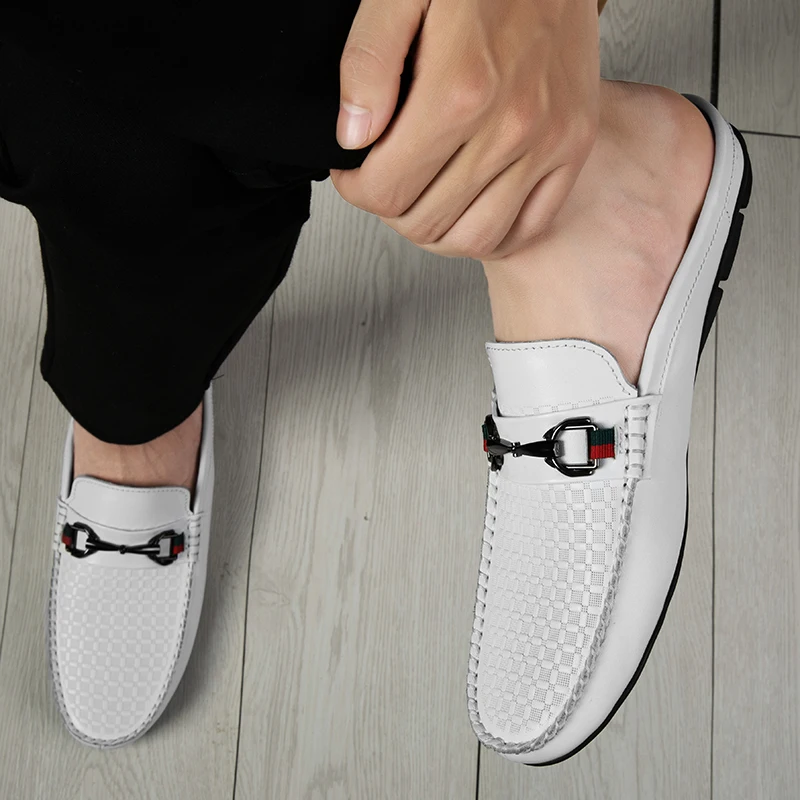 Fashion Summer Half Slippers Mens Muller Shoes Luxury Brand Man Casual Shoes Genuine Leather Breathable Slip on Half Footwear
Fashion Summer Half Slippers Mens Muller Shoes Luxury Brand Man Casual Shoes Genuine Leather Breathable Slip on Half Footwear