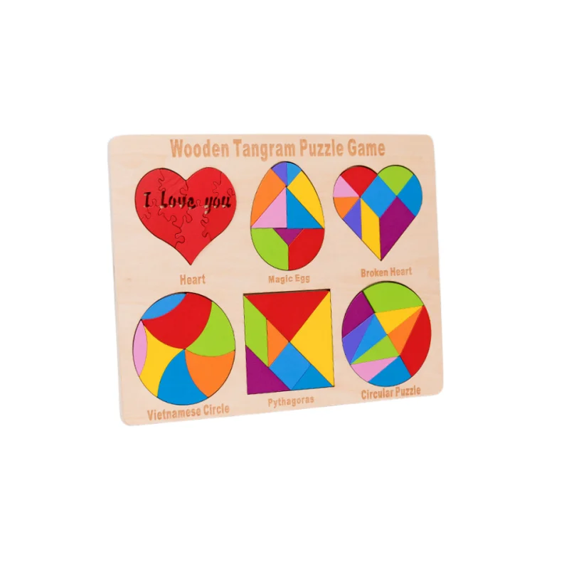 Wooden Puzzle Toy Building Bblock Puzzle Colorful Tangram Heart Puzzle Round Building Block 6 in 1 Classic Tangram Parent-child
Wooden Puzzle Toy Building Bblock Puzzle Colorful Tangram Heart Puzzle Round Building Block 6 in 1 Classic Tangram Parent-child