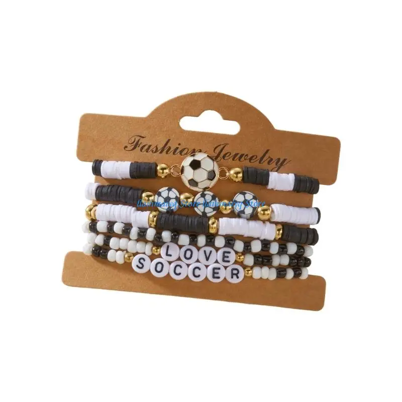 573B Creative Resin Clay Alloy Sports Charm Bracelet Stretchy Bangle For Casual Wear
573B Creative Resin Clay Alloy Sports Charm Bracelet Stretchy Bangle For Casual Wear