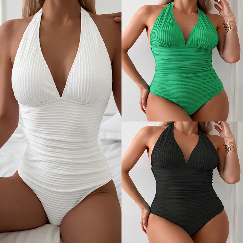 2024 New Faion Conservative One-Piece Swimsuit Pure Color Beach Bikini Women's Fixed Chest Pad Surfing Swimwear Polyester
2024 New Faion Conservative One-Piece Swimsuit Pure Color Beach Bikini Women's Fixed Chest Pad Surfing Swimwear Polyester