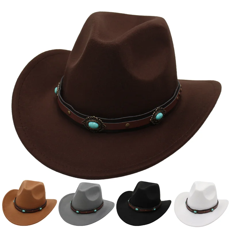 Vintage Western Felt Cowboy Hat Ethnic Style Jazz Fedora for Kids and Adults Parent-Child Matching Accessory Stage Performance
Vintage Western Felt Cowboy Hat Ethnic Style Jazz Fedora for Kids and Adults Parent-Child Matching Accessory Stage Performance