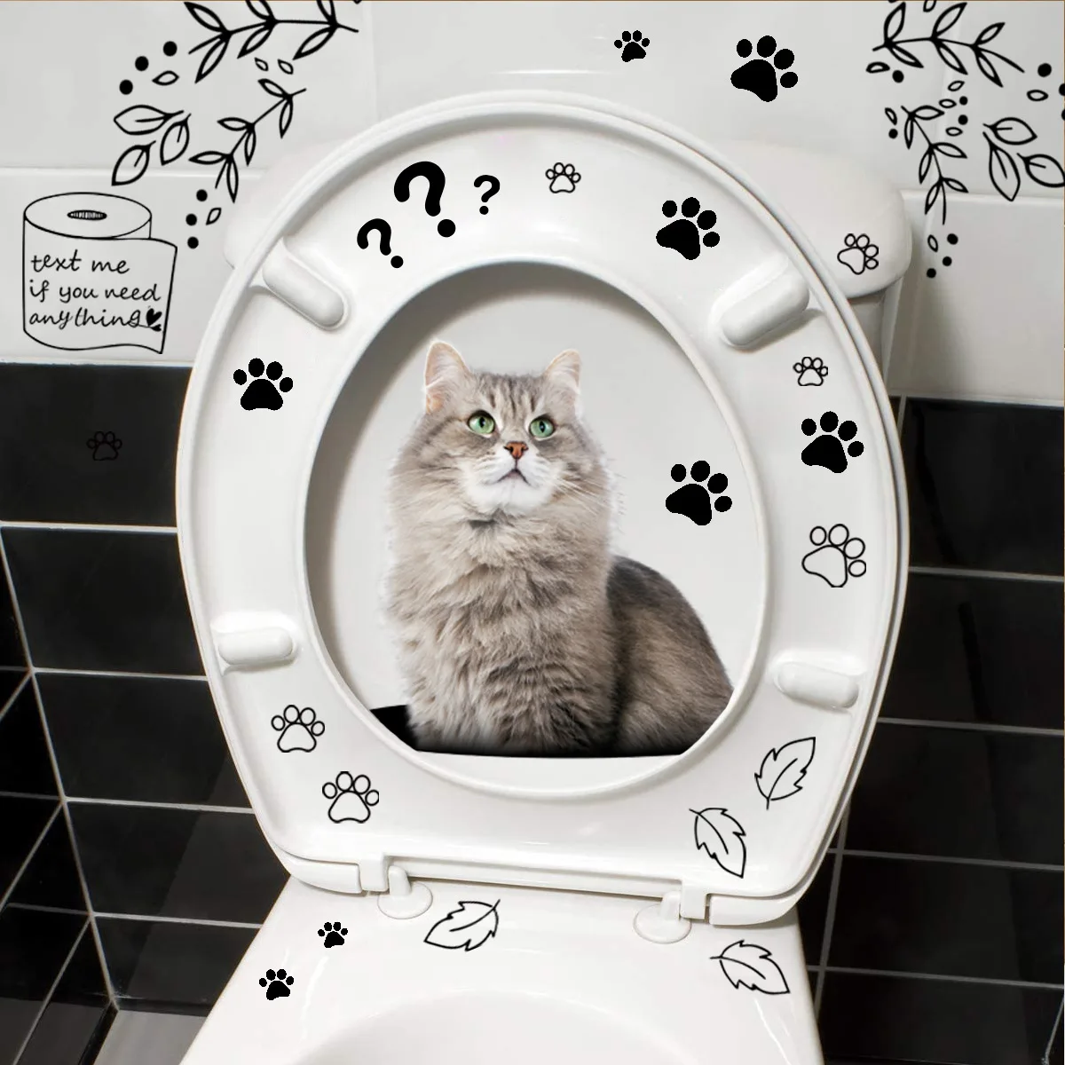 T267# Cartoon Animal Cat Toilet Sticker Bathroom Toilet Cover Sticker Wall Stickers Wc Accessories Fun For Home BathRoom
T267# Cartoon Animal Cat Toilet Sticker Bathroom Toilet Cover Sticker Wall Stickers Wc Accessories Fun For Home BathRoom