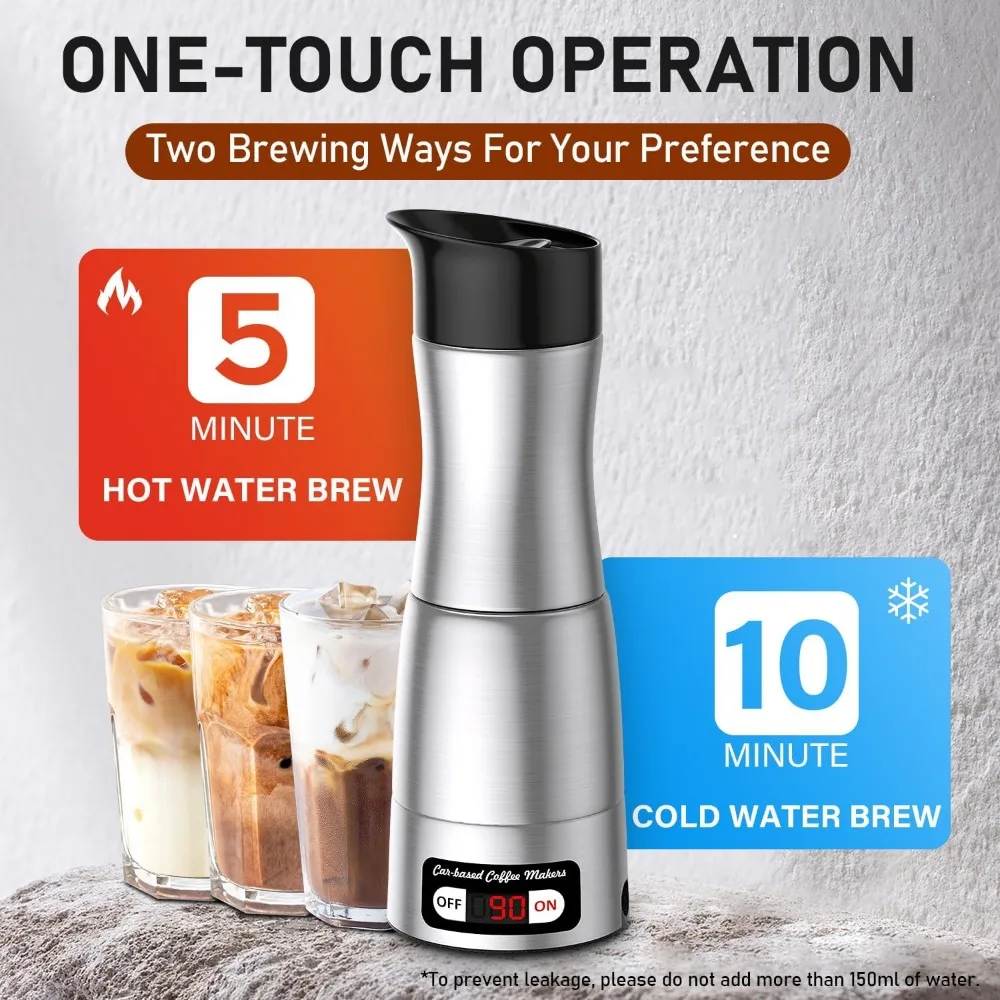 Portable Coffee Maker, 12V/24V/110V Electric Expresso Machine with Self-Heating, 3-In-1 Travel Espresso Maker Compatible
Portable Coffee Maker, 12V/24V/110V Electric Expresso Machine with Self-Heating, 3-In-1 Travel Espresso Maker Compatible
