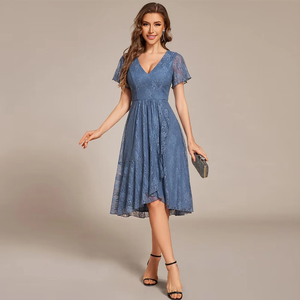 BAZIIINGAAA Party Dress Short Sleeve Ruffled V-Neck A-Line Midi Wedding Guest Dress Evening dress
BAZIIINGAAA Party Dress Short Sleeve Ruffled V-Neck A-Line Midi Wedding Guest Dress Evening dress 
