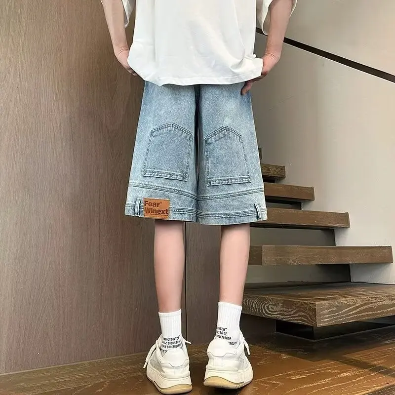 Summer Large Size Men's Denim Shorts American Retro Design Wide Leg Straight Cut Five-Quarter Pants Casual Loose Fit Jeans
Summer Large Size Men's Denim Shorts American Retro Design Wide Leg Straight Cut Five-Quarter Pants Casual Loose Fit Jeans