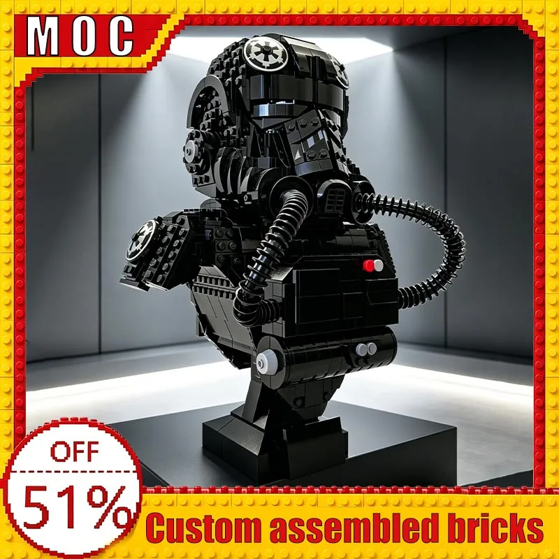 1532PCS War Series TIE Fighter Pilot Bust Helmets Custom Building Block MOC Model Educational Assembly Toy Birthday Gift Display
1532PCS War Series TIE Fighter Pilot Bust Helmets Custom Building Block MOC Model Educational Assembly Toy Birthday Gift Display