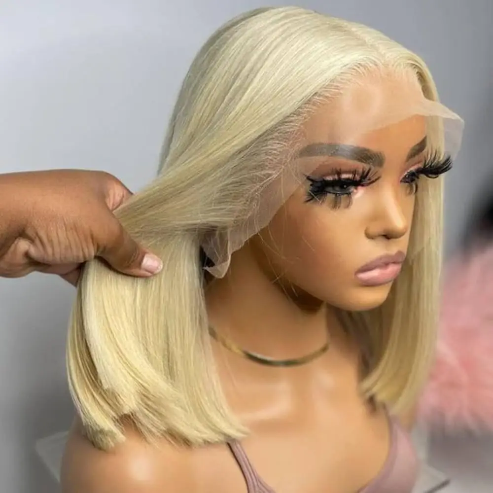 #613 Blonde Short Bob Wig 13x4 Straight Lace Front Human Hair Wigs Pre Plucked Brazilian Bob Wig 200% Density For Black Women
#613 Blonde Short Bob Wig 13x4 Straight Lace Front Human Hair Wigs Pre Plucked Brazilian Bob Wig 200% Density For Black Women
