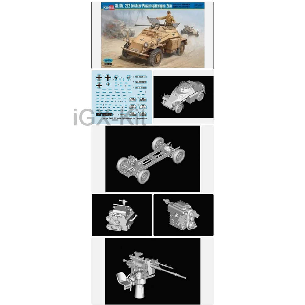 Hobbyboss 82442 1/35 Scale Sd Kfz 222 Leichter Panzerspähwagen 2cm Scout Car Vehicle Hobby Craft Toy Plastic Model Building Kit
Hobbyboss 82442 1/35 Scale Sd Kfz 222 Leichter Panzerspähwagen 2cm Scout Car Vehicle Hobby Craft Toy Plastic Model Building Kit