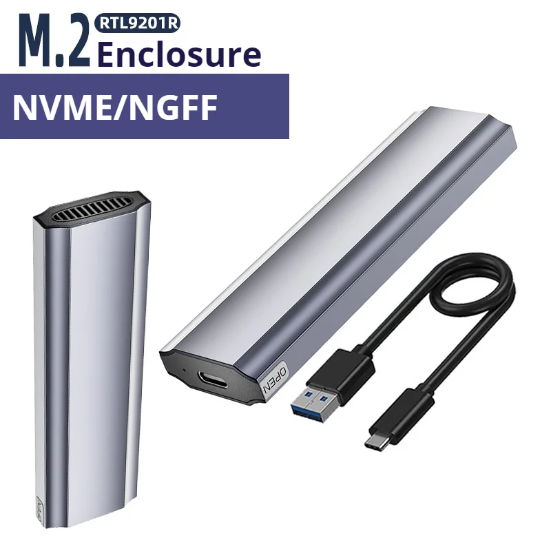 M.2 NVME SATA SSD Enclosure USB 3.2 Gen2 10Gbps Aluminum Case, Tool-Free Install for 2230/2242/2260/2280 NGFF NVMe SSD, Type-C
M.2 NVME SATA SSD Enclosure USB 3.2 Gen2 10Gbps Aluminum Case, Tool-Free Install for 2230/2242/2260/2280 NGFF NVMe SSD, Type-C