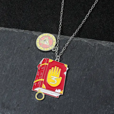 Gravity Falls Bill Cipher Gothic Halskette Schlüsselanhänger Anime Halskette Schlüsselanhänger für Kinder Mode Klassisches Spielzeug Geschenk