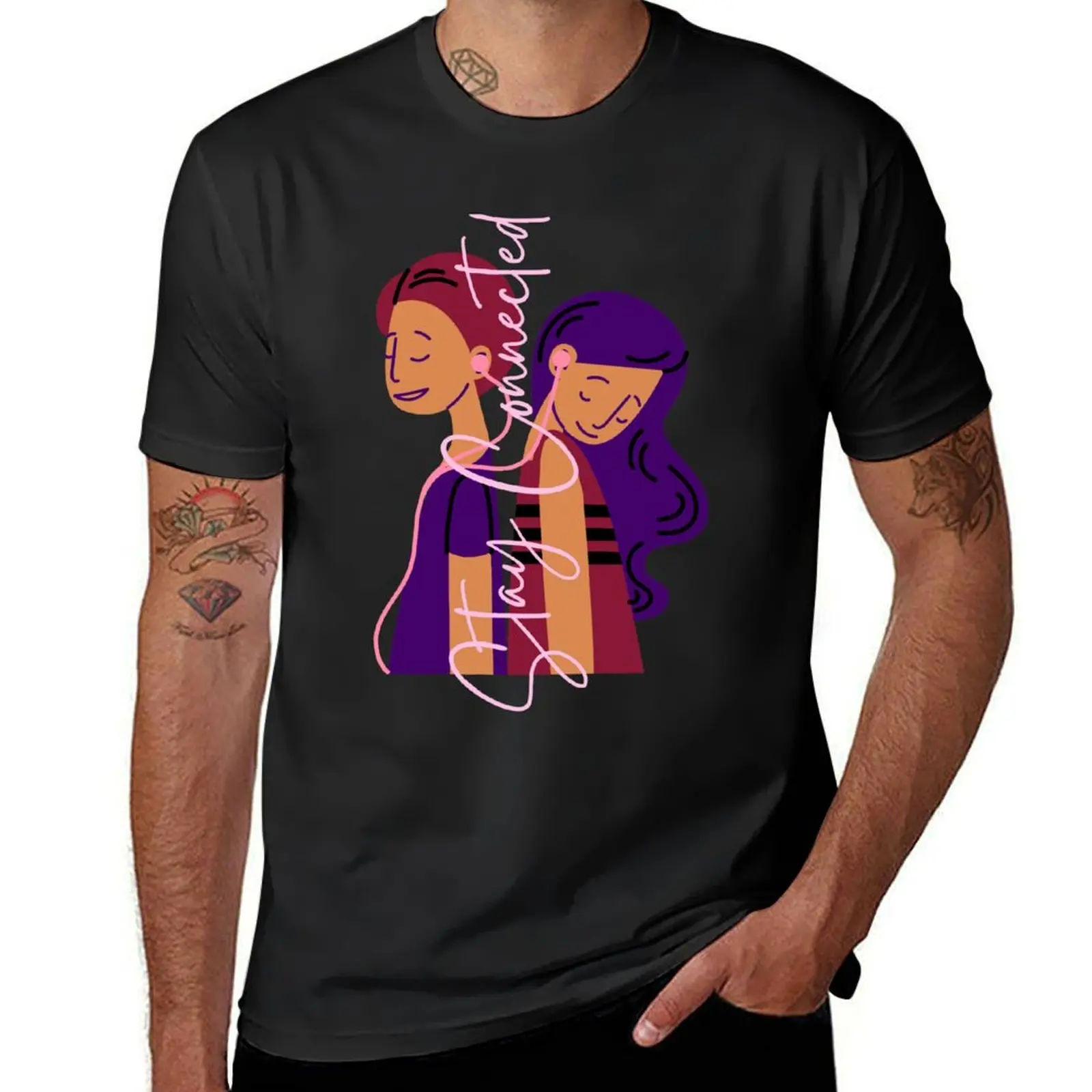 Stay Connected quote with Two Figures Wearing Pink Headphones T-Shirt funny shirt cotton fruit of the loom mens t shirts
Stay Connected quote with Two Figures Wearing Pink Headphones T-Shirt funny shirt cotton fruit of the loom mens t shirts