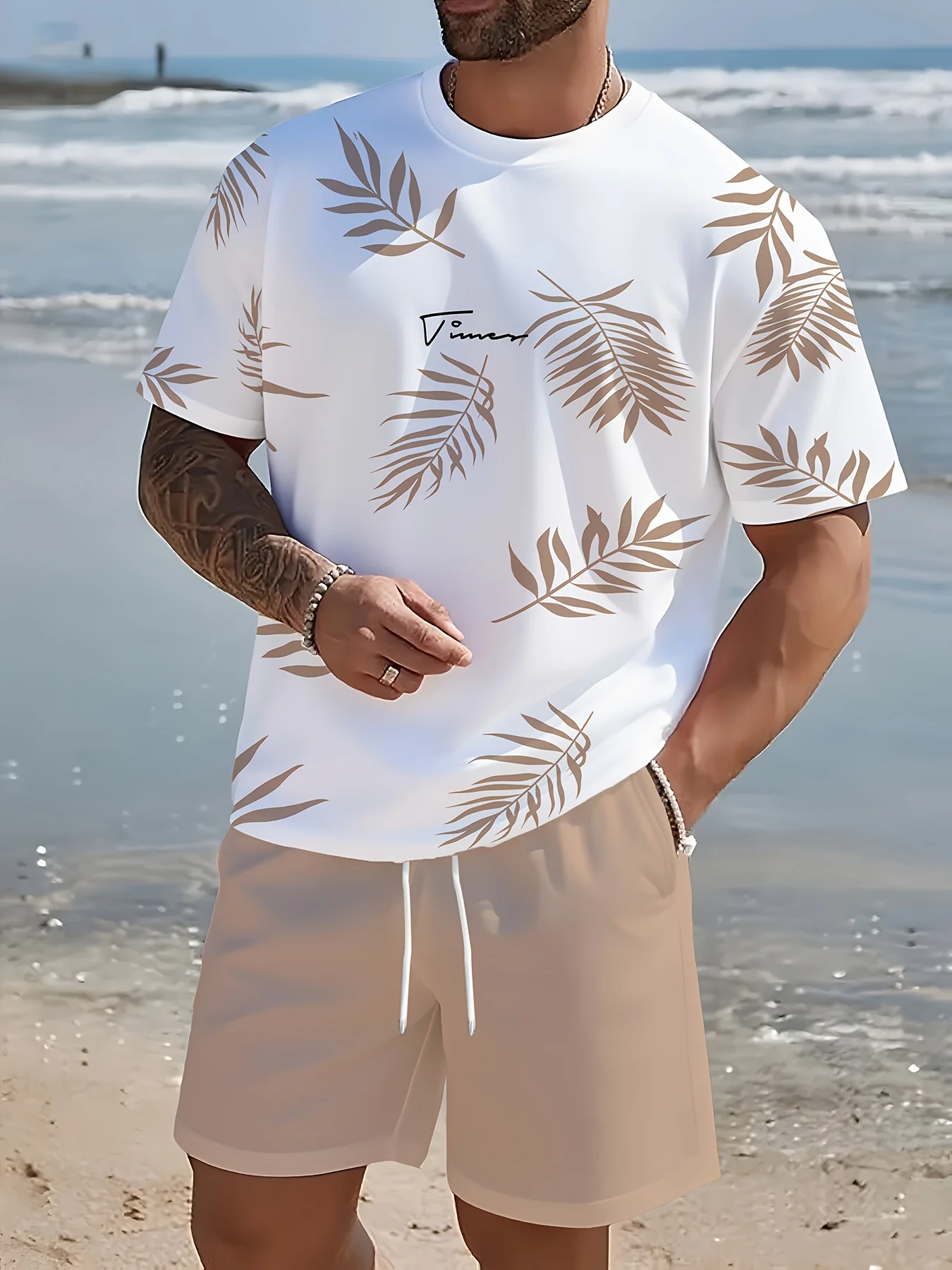2026 Summer New Men's Short-Sleeved Set with 3D Leaf Pattern Print for Street Casual Fashion with Breathable Design
2026 Summer New Men's Short-Sleeved Set with 3D Leaf Pattern Print for Street Casual Fashion with Breathable Design