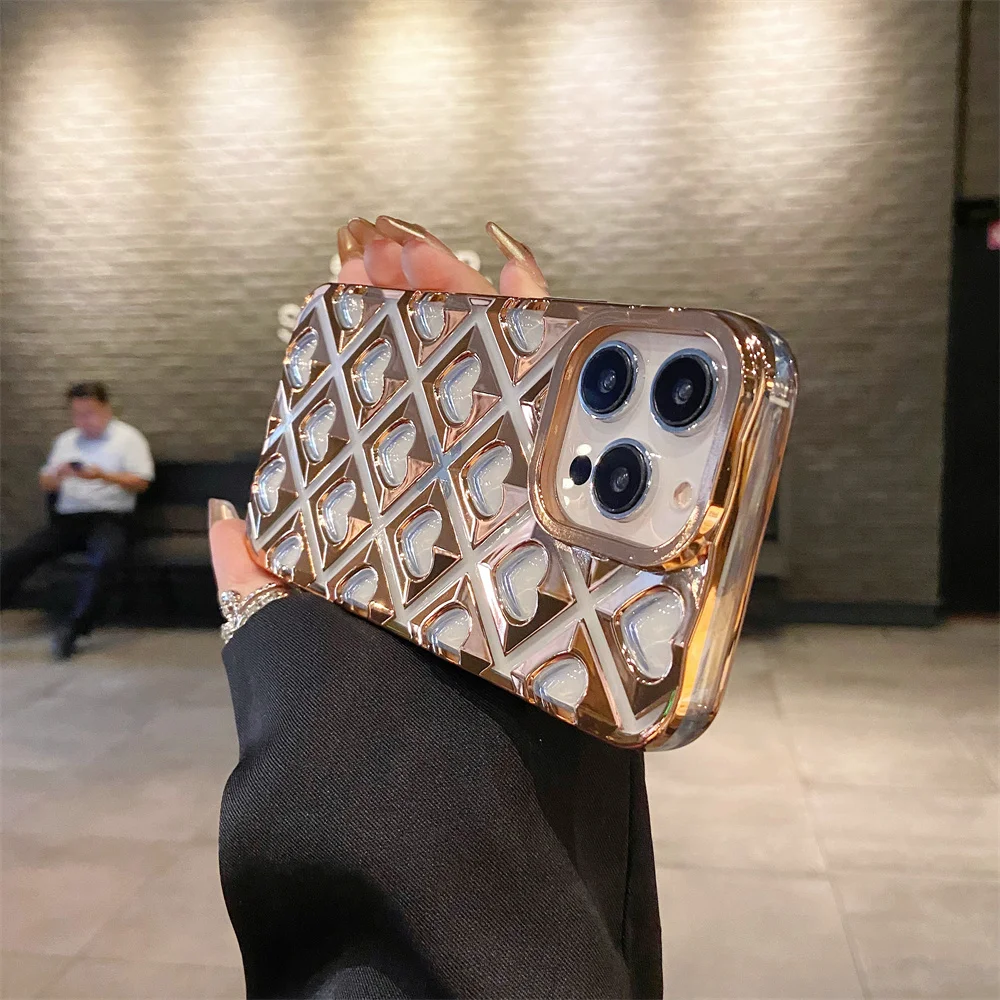 Luxury Crystal 3D Love Plating Soft TPU Silicone Case for iPhone 15 Pro Max 11 12 13 Pro 14 Plus Shockproof Defender Rugged Case
Luxury Crystal 3D Love Plating Soft TPU Silicone Case for iPhone 15 Pro Max 11 12 13 Pro 14 Plus Shockproof Defender Rugged Case