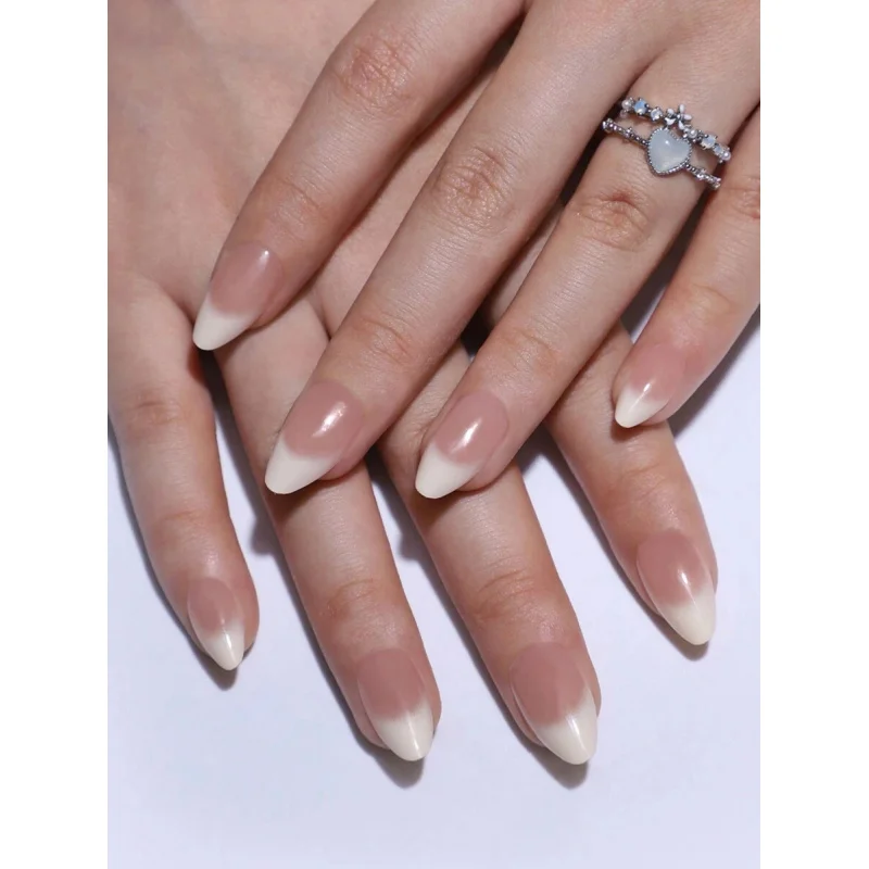 24pcs/Set Short Almond-Shaped French Manicure Nail Stickers, Ombre Nude & Milky White, Press-On Nail Strips,
24pcs/Set Short Almond-Shaped French Manicure Nail Stickers, Ombre Nude & Milky White, Press-On Nail Strips,