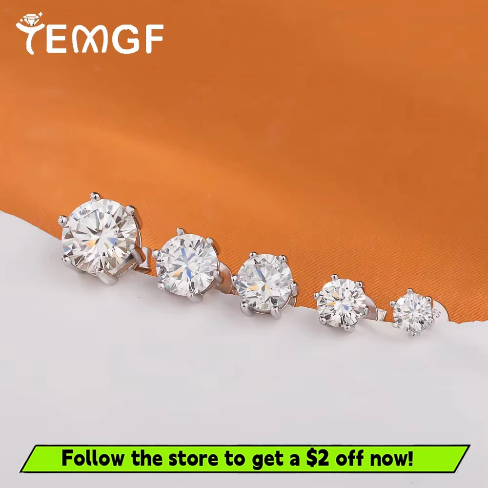 TEMGF 1 пара серег-гвоздиков с муассанитом, 6 зубцов, стерлинговое серебро 925 пробы, классические ювелирные изделия с GRA для женщин, модные подарки на день рождения
TEMGF 1 пара серег-гвоздиков с муассанитом, 6 зубцов, стерлинговое серебро 925 пробы, классические ювелирные изделия с GRA для женщин, модные подарки на день рождения