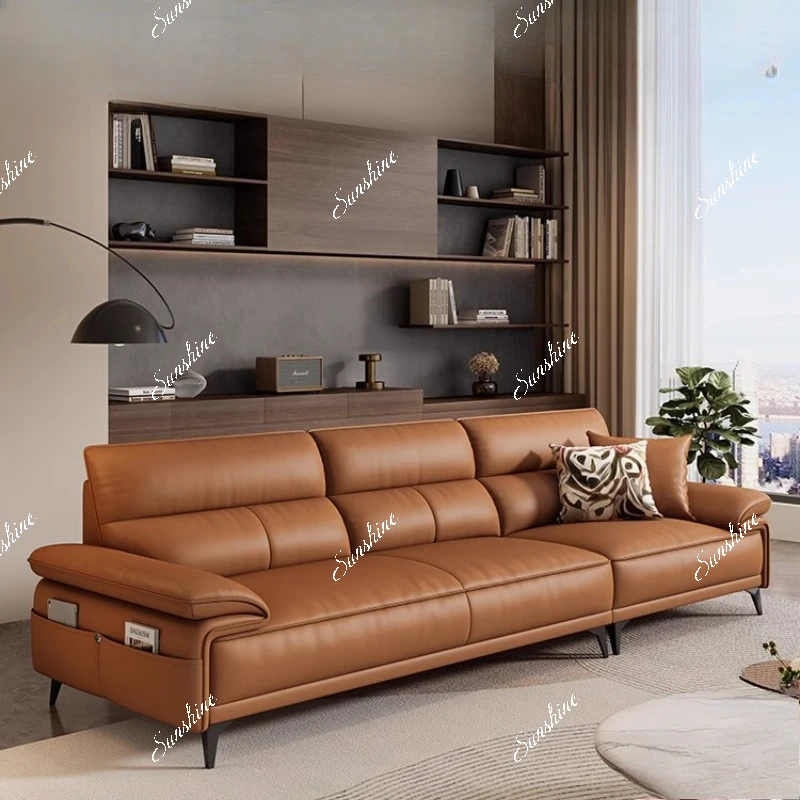Leather sofa, Italian minimalist living room retro, straight row small apartment storage
Leather sofa, Italian minimalist living room retro, straight row small apartment storage