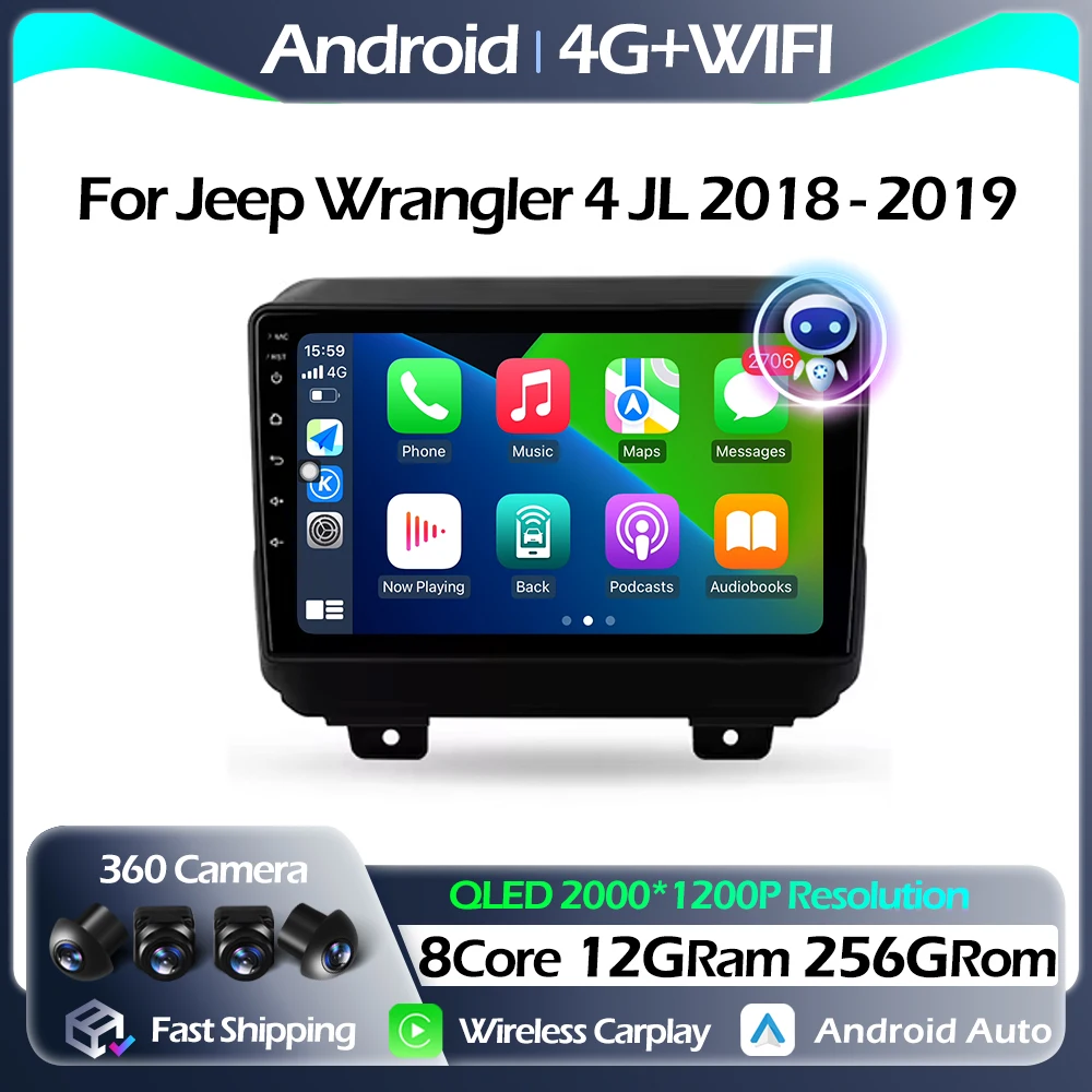 For Jeep Wrangler 4 JL 2018 - 2019 Car Radio Multimedia Video Player Navigation stereo GPS Android Auto Carplay WIFI BT
For Jeep Wrangler 4 JL 2018 - 2019 Car Radio Multimedia Video Player Navigation stereo GPS Android Auto Carplay WIFI BT