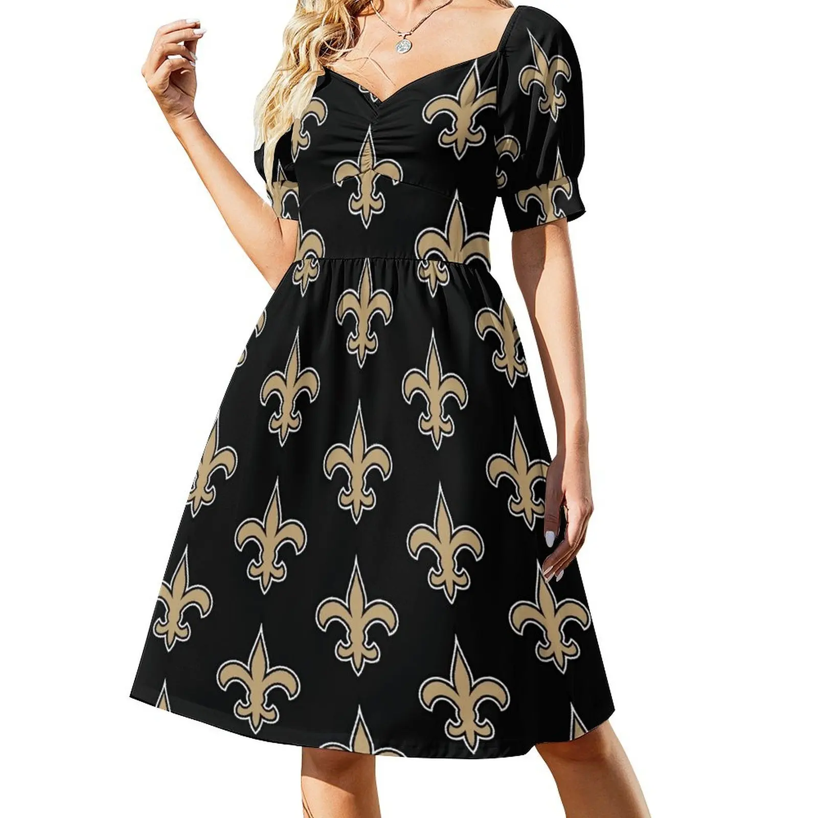Fleur de lis Short-Sleeved Dress loose summer dress Women long dress Dresses gala
Fleur de lis Short-Sleeved Dress loose summer dress Women long dress Dresses gala