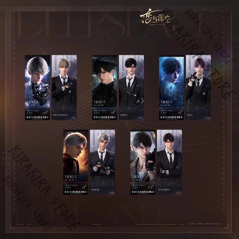 Cosplay Love and Deepspace Laser Ticket Set Anime Rafayel Zayne Xavier Sylus Caleb Linkage Series Cartoon Genuine Peripheral
Cosplay Love and Deepspace Laser Ticket Set Anime Rafayel Zayne Xavier Sylus Caleb Linkage Series Cartoon Genuine Peripheral