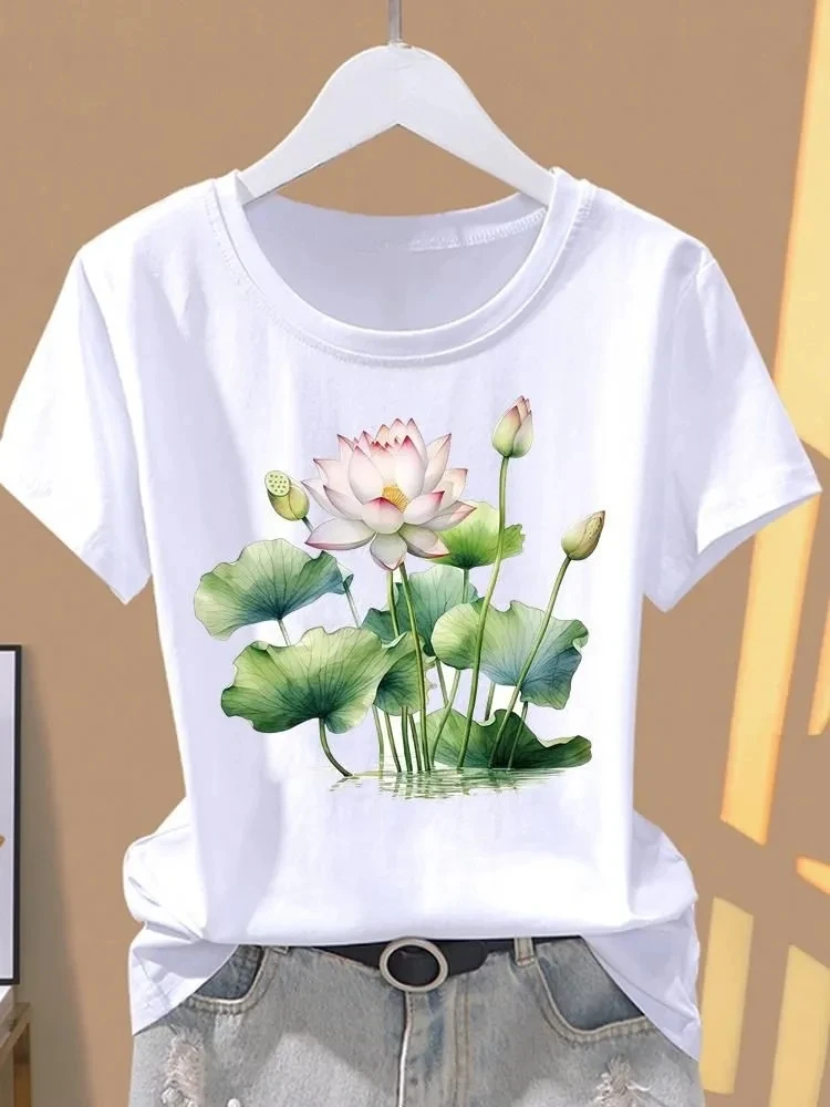 Women's Clothing Trendy Short Sleeves Round Neck T Shirt Tees Printed Fashion Tops Simple Style All-match Comfortable Casual
Women's Clothing Trendy Short Sleeves Round Neck T Shirt Tees Printed Fashion Tops Simple Style All-match Comfortable Casual