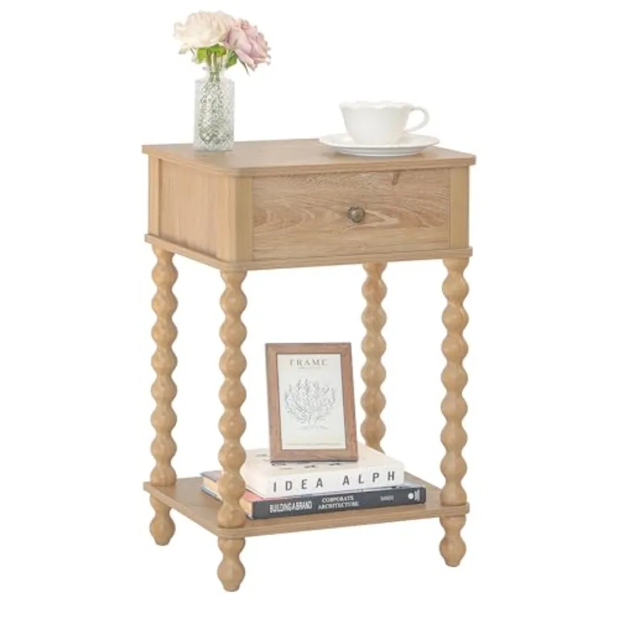 Night Stand, Wood End Table with Drawer for Living Room, Small Bedside Side Table with Spindle Wood Legs for Bedroom, Office
Night Stand, Wood End Table with Drawer for Living Room, Small Bedside Side Table with Spindle Wood Legs for Bedroom, Office