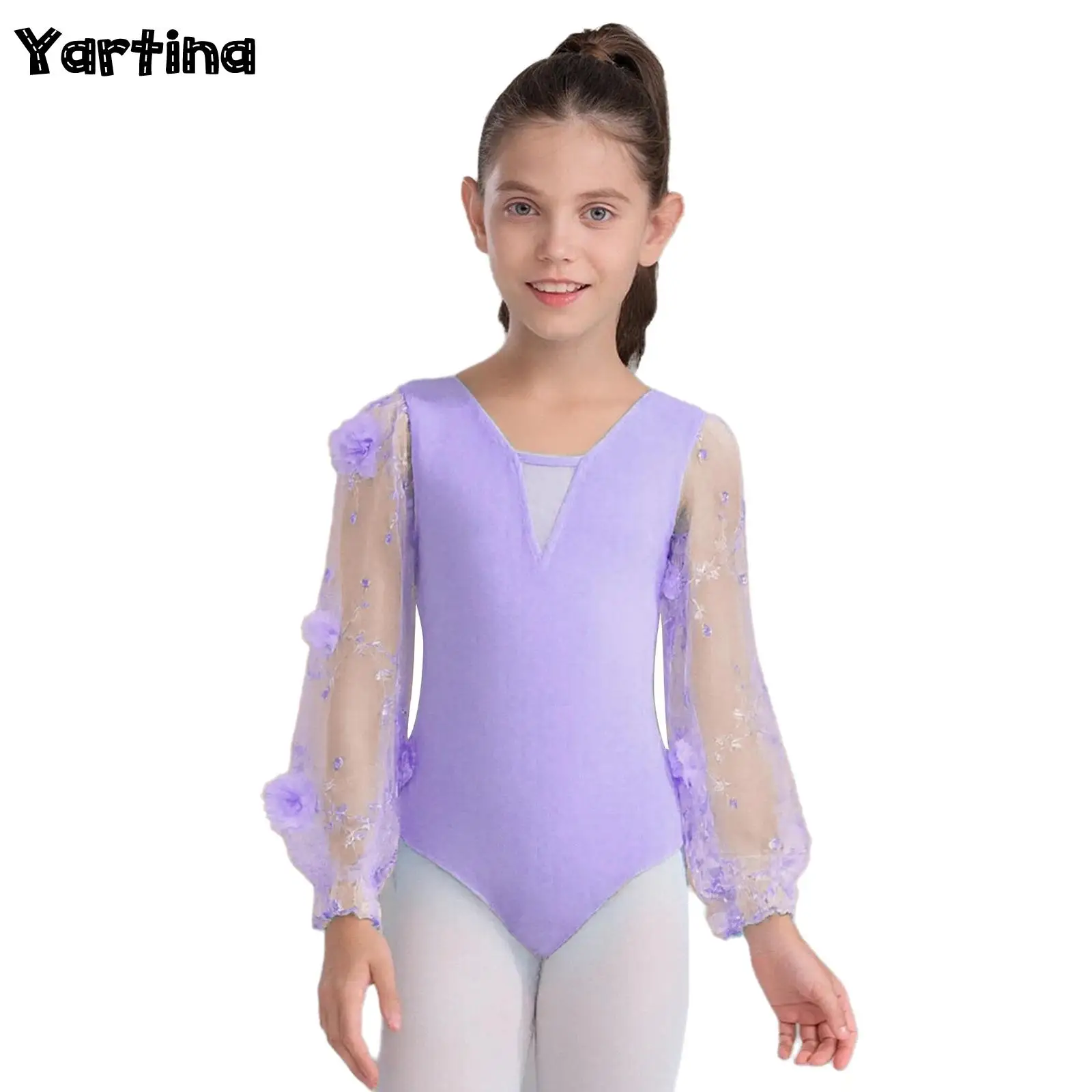 Kids Girls Rhythmic Gymnastics Ballet Jersey Dance Leotard Performance Costume Sheer Mesh Long Puff Sleeves Bodysuit Jumpsuit
Kids Girls Rhythmic Gymnastics Ballet Jersey Dance Leotard Performance Costume Sheer Mesh Long Puff Sleeves Bodysuit Jumpsuit