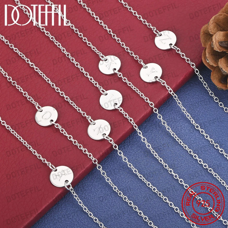 DOTEFFIL 925 Sterling Silver Alphabet Bracelet Letter Jewelry Wristband Unisex Customizable Stackable Women Accessory
DOTEFFIL 925 Sterling Silver Alphabet Bracelet Letter Jewelry Wristband Unisex Customizable Stackable Women Accessory