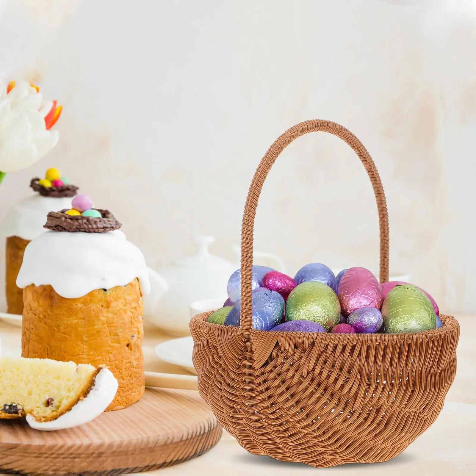 Woven Mini Basket Easter Storage Decorative Plastic Real Object Party Home Kindergarten Candy Cookie Storage Household Accessory
Woven Mini Basket Easter Storage Decorative Plastic Real Object Party Home Kindergarten Candy Cookie Storage Household Accessory