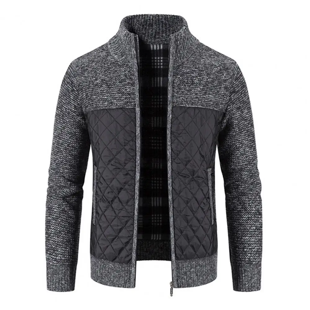 Knitted Cardigan Stand Collar Zipper Closure Long Sleeve Sweater Coat Autumn Winter Patchwork Pockets Windproof Knitted Jacket
Knitted Cardigan Stand Collar Zipper Closure Long Sleeve Sweater Coat Autumn Winter Patchwork Pockets Windproof Knitted Jacket