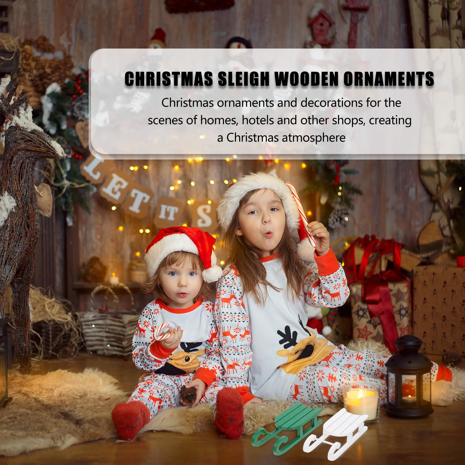 2Pcs Wooden Christmas Sleigh Decorations Classic Xmas Ornaments Home Desktop Holiday Festival Decors Sled Ornaments
2Pcs Wooden Christmas Sleigh Decorations Classic Xmas Ornaments Home Desktop Holiday Festival Decors Sled Ornaments