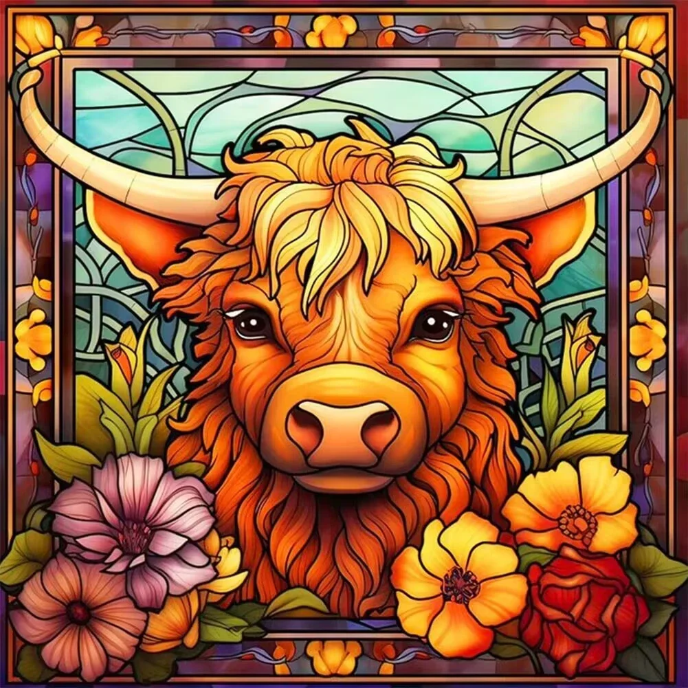 Sunature Diamond Painting Art Full Square Round Drills Stained Glass Cow Diamond Painting Kit
Sunature Diamond Painting Art Full Square Round Drills Stained Glass Cow Diamond Painting Kit