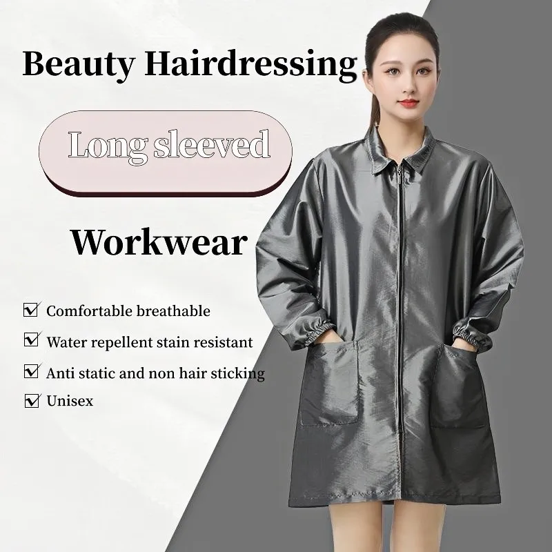 Kitchen Waterproof Oil Proof Dirt Long Sleeved With Pockets Apron Women's Painting Cooking Pinafore Nail Salon Beauty Workwear Y
Kitchen Waterproof Oil Proof Dirt Long Sleeved With Pockets Apron Women's Painting Cooking Pinafore Nail Salon Beauty Workwear Y