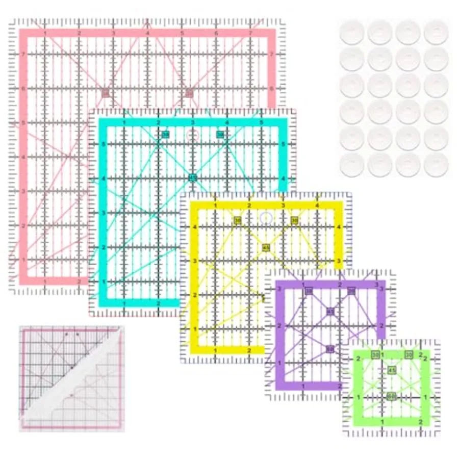 Quilting Rulers, 5 Quilting Square Rulers 2.5", 3.5", 5", 6", 8",Quilting Rulers and Templates
Quilting Rulers, 5 Quilting Square Rulers 2.5", 3.5", 5", 6", 8",Quilting Rulers and Templates