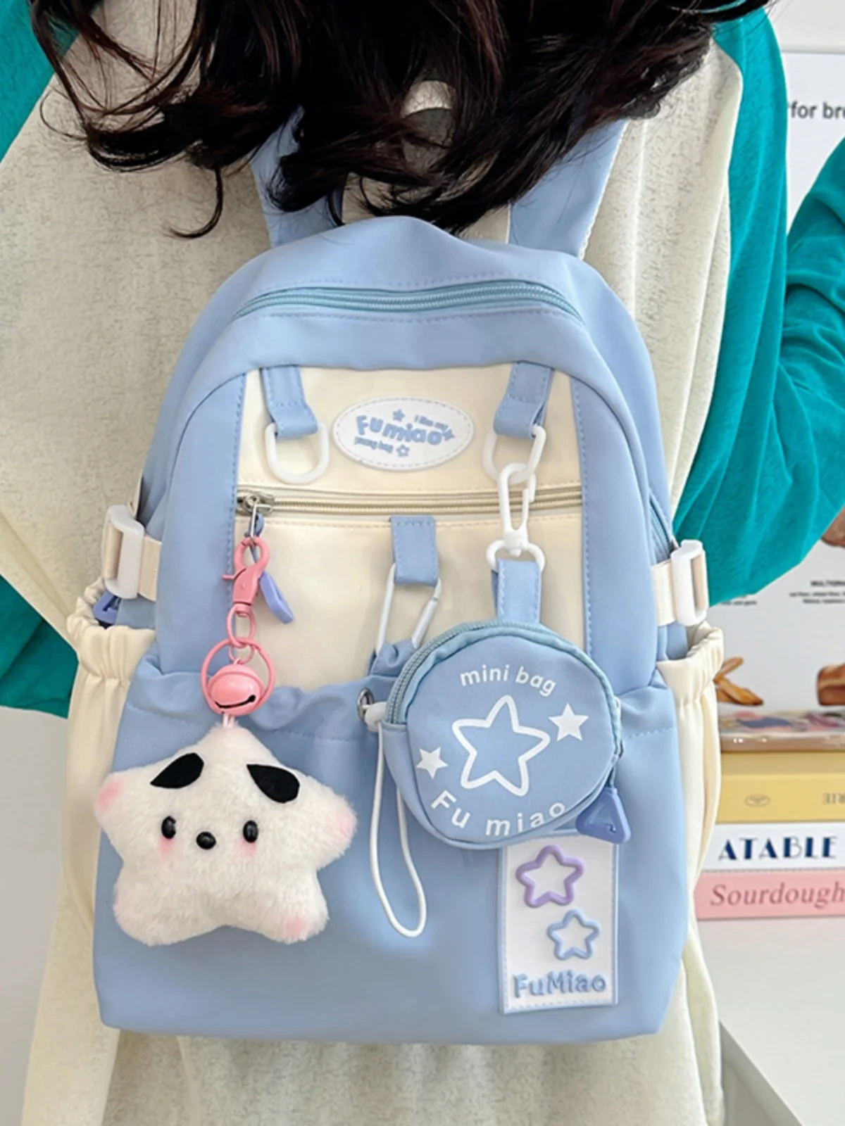 Pure Color Simple Commuting Cute Backpack Korean Version Star Junior High School Student Backpack Female
Pure Color Simple Commuting Cute Backpack Korean Version Star Junior High School Student Backpack Female