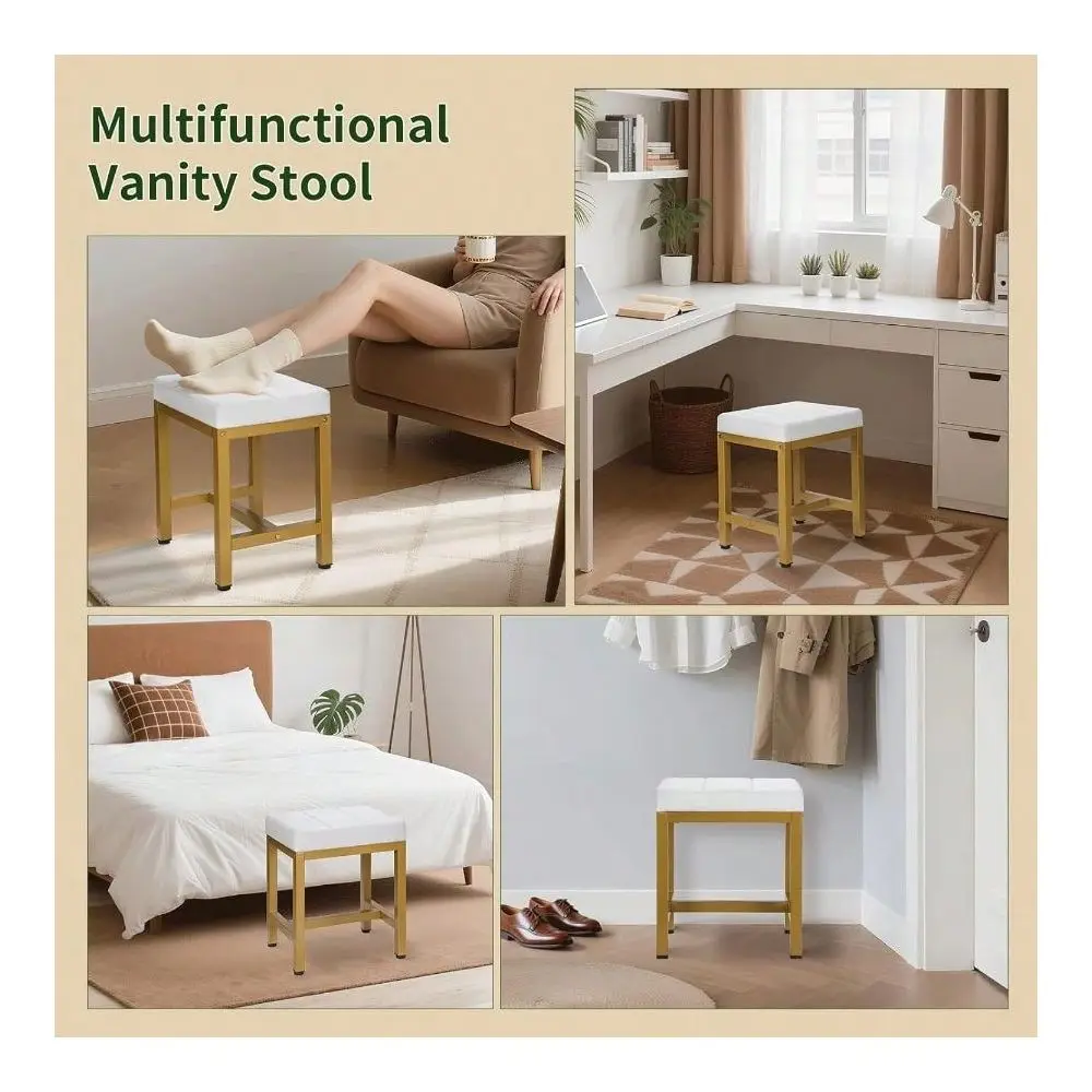 Stool, Vanity Chair Makeup Room, Square Linen Small Ottoman Foot Stool With Metal Modern Makeup Chair Bedroom, Living Room, Gol
Stool, Vanity Chair Makeup Room, Square Linen Small Ottoman Foot Stool With Metal Modern Makeup Chair Bedroom, Living Room, Gol