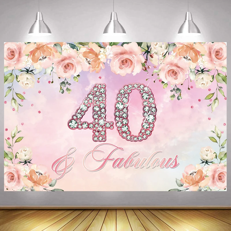 Pink 40th Birthday Backdrop Woman 40 Year Old Birthday Party Photography Background Shining Diamond Number Photo Studio Banner
Pink 40th Birthday Backdrop Woman 40 Year Old Birthday Party Photography Background Shining Diamond Number Photo Studio Banner