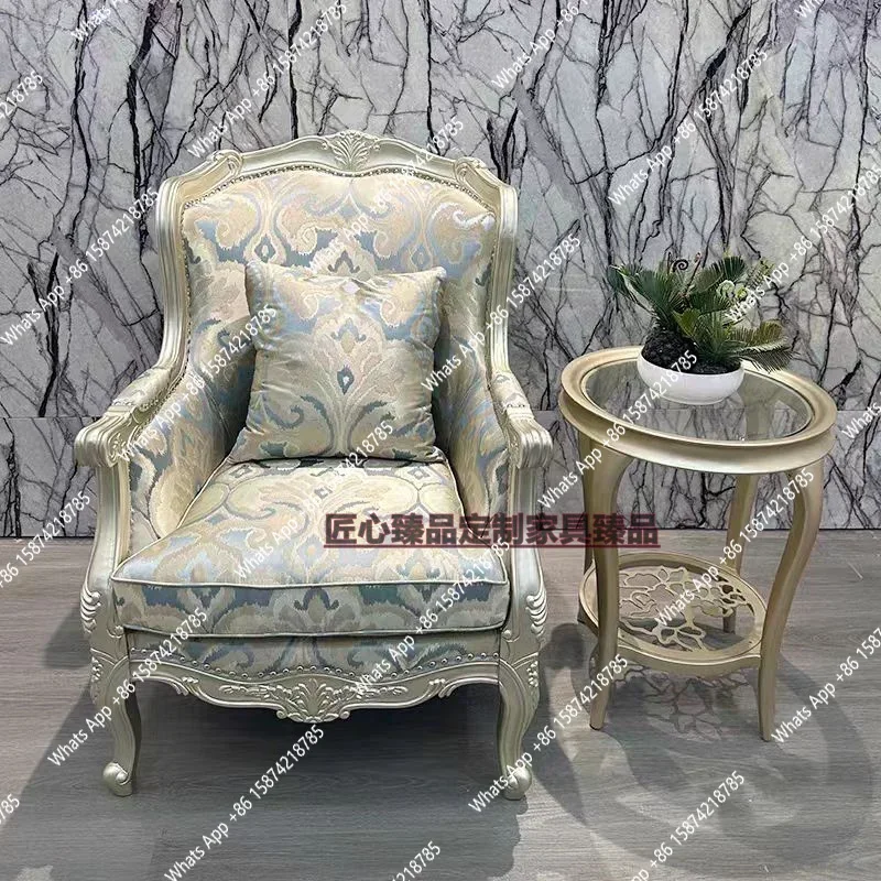S French Light Luxury Solid Wood Sofa Living Room Tiger Chair European Flower Cloth Single Sofa High Back Studio Chair
S French Light Luxury Solid Wood Sofa Living Room Tiger Chair European Flower Cloth Single Sofa High Back Studio Chair