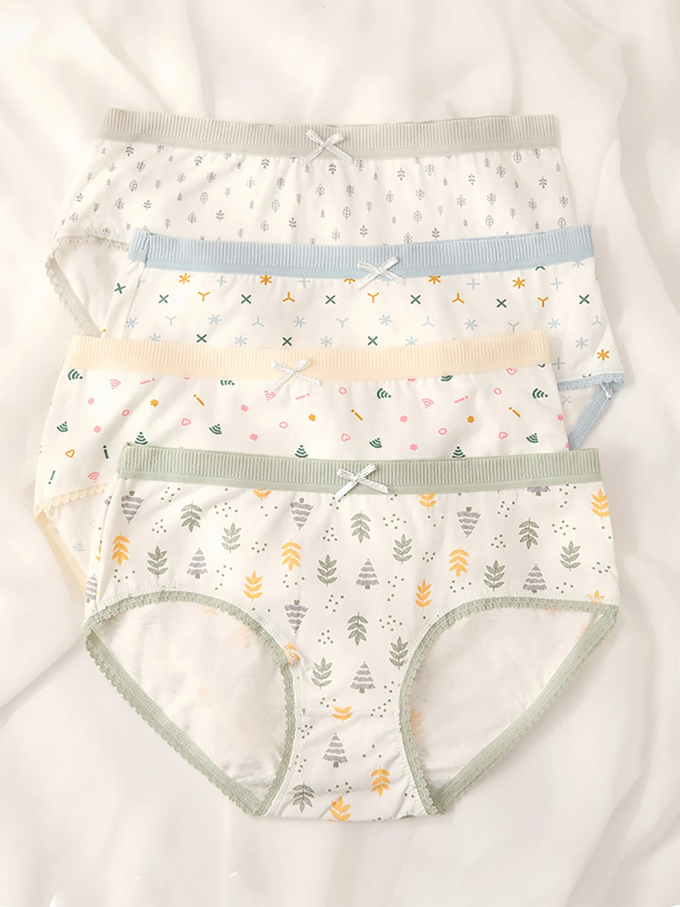 4PCS Pastoral style women's briefs Little fresh girl's briefs printed lace mid-waist women's briefs
4PCS Pastoral style women's briefs Little fresh girl's briefs printed lace mid-waist women's briefs