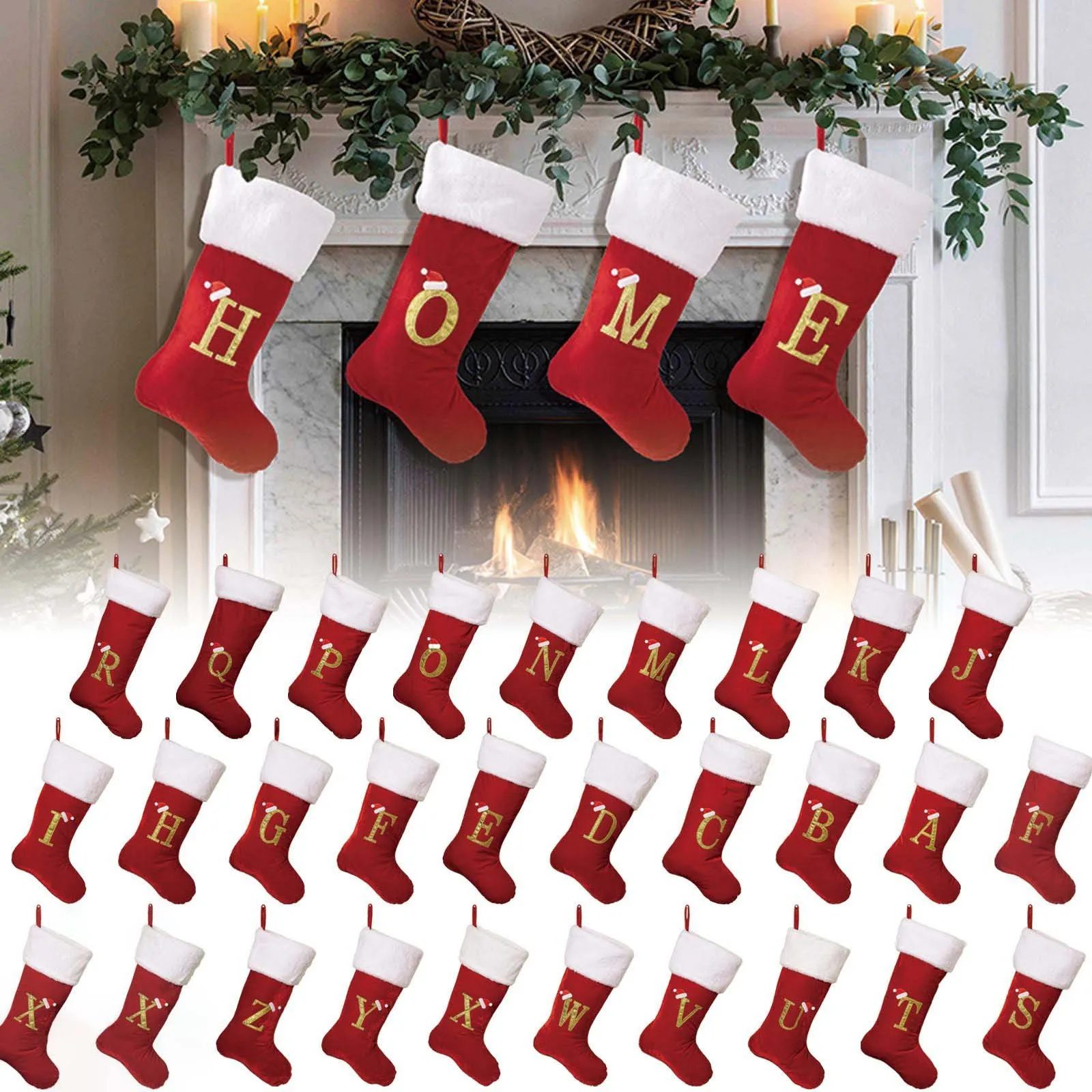 Monogrammed Christmas Stockings with Letters Super Soft Red Letter Christmas Stocking for Christmas New Year Xmas Gift
Monogrammed Christmas Stockings with Letters Super Soft Red Letter Christmas Stocking for Christmas New Year Xmas Gift