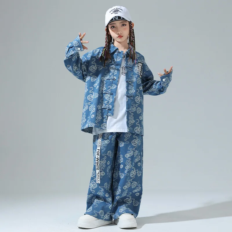 Children Jazz Hip Hop Dance Costume Long Sleeves Blue Suit Denim Coat Pants for Boys Girls Concert Competition Clothes
Children Jazz Hip Hop Dance Costume Long Sleeves Blue Suit Denim Coat Pants for Boys Girls Concert Competition Clothes