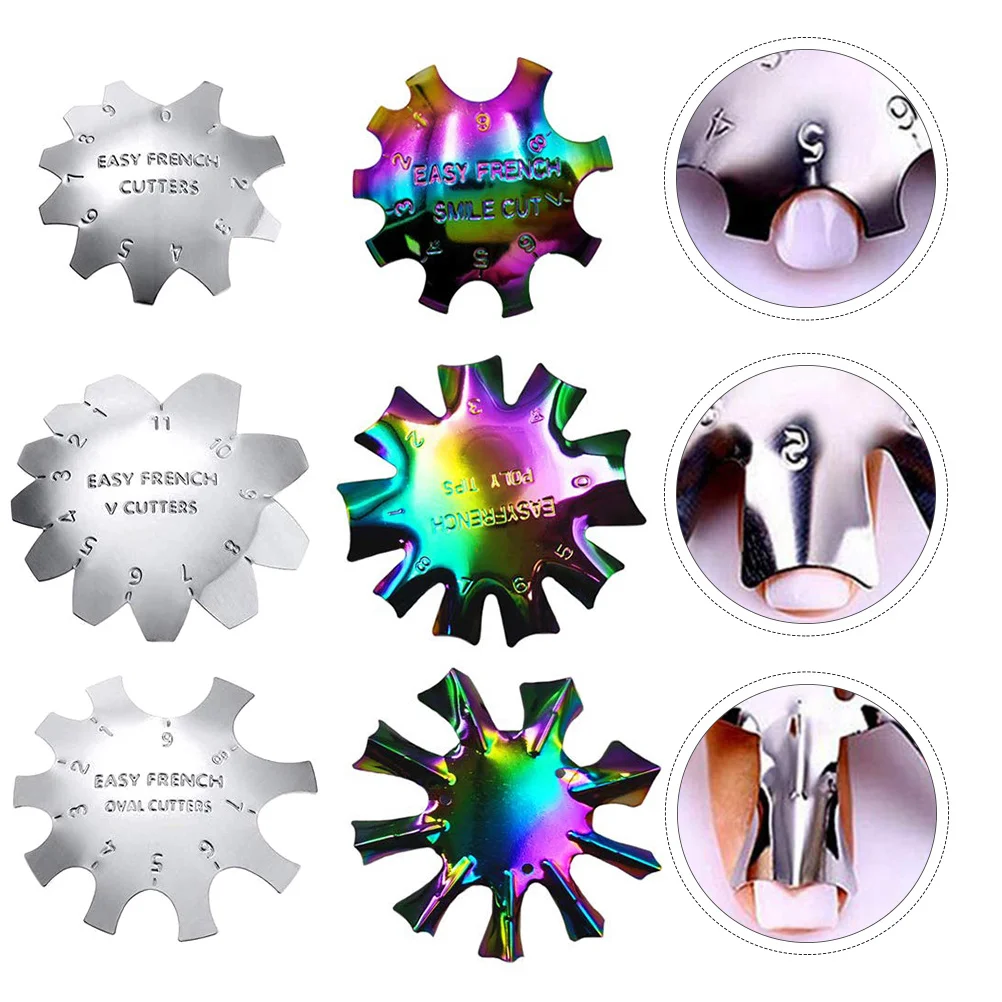 6Pcs Nail Manicure Trimmer French Smile Line Cutter Stainless Steel DIY Nail Art Decor Templates for Unique Designs 
6Pcs Nail Manicure Trimmer French Smile Line Cutter Stainless Steel DIY Nail Art Decor Templates for Unique Designs
