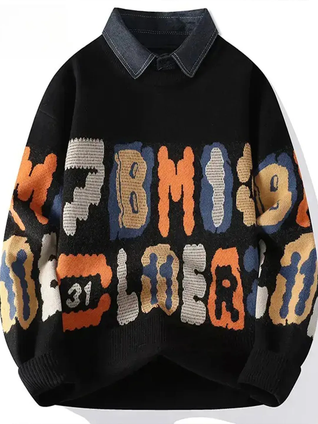 Sli Men's Knitted Sweater with irt Collar Trendy Fake Two-Piece Autumn Winter irt Soft Comfortable Polyester Fiber
Sli Men's Knitted Sweater with irt Collar Trendy Fake Two-Piece Autumn Winter irt Soft Comfortable Polyester Fiber