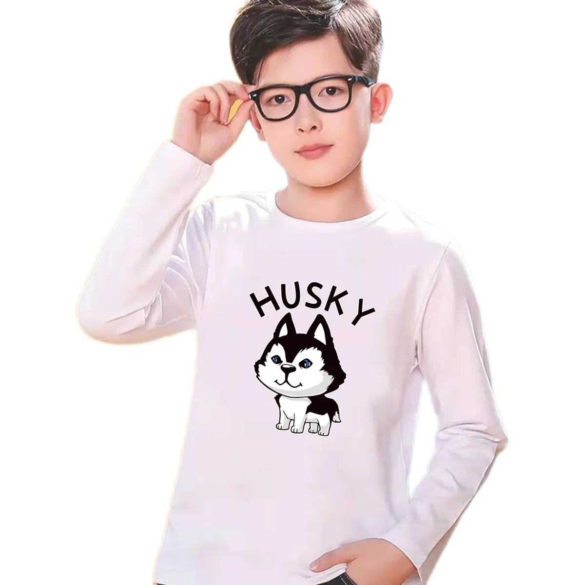 2024 New Fashion Cotton Boys O-Neck T-Shirt Kids Autumn Loose Long Sleeve Shirt European Style Husky Dog Pattern Tops
2024 New Fashion Cotton Boys O-Neck T-Shirt Kids Autumn Loose Long Sleeve Shirt European Style Husky Dog Pattern Tops