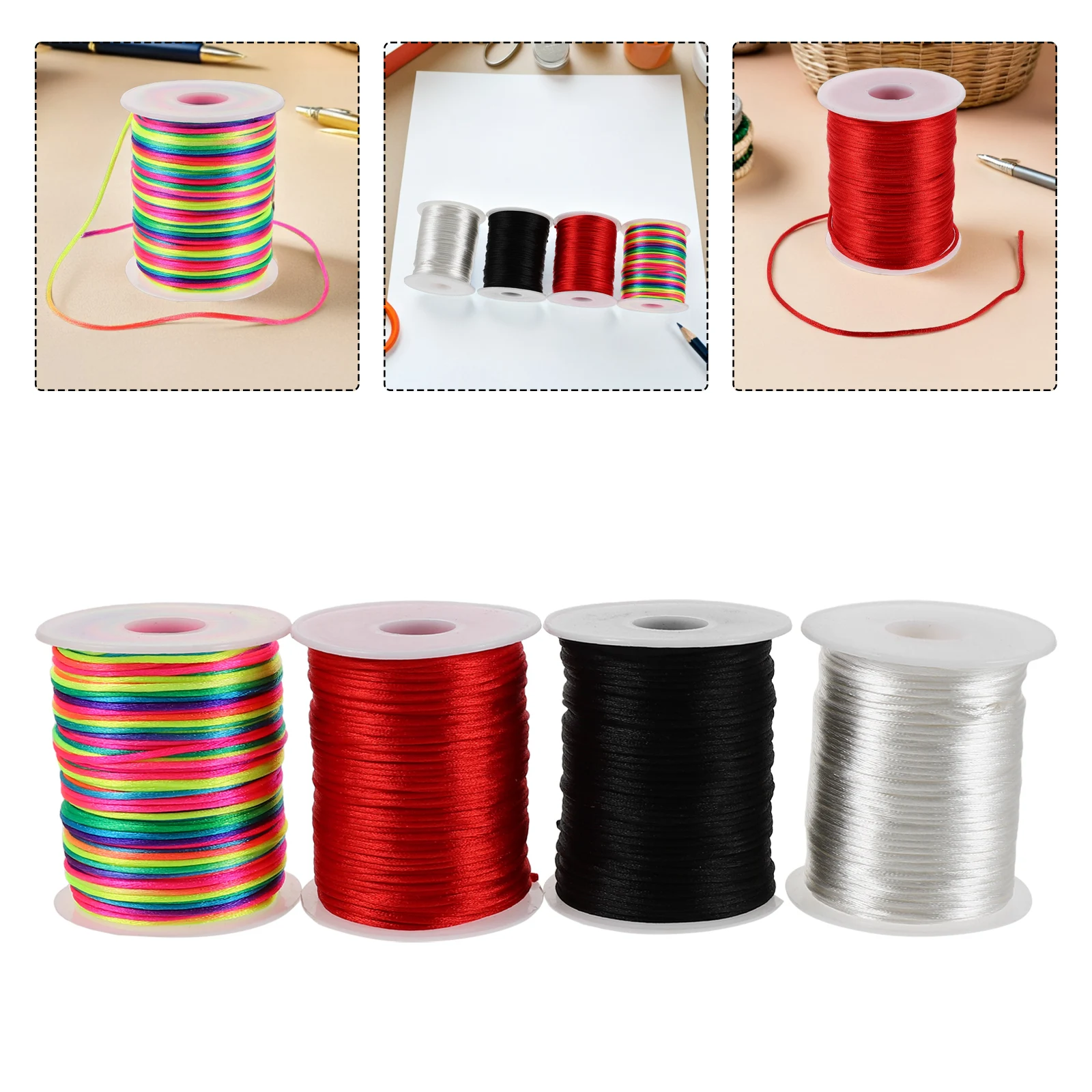 4 Rolls Braided Jade Thread Bracelet Woven Rope Polyester Cord for Jewelry Making
4 Rolls Braided Jade Thread Bracelet Woven Rope Polyester Cord for Jewelry Making