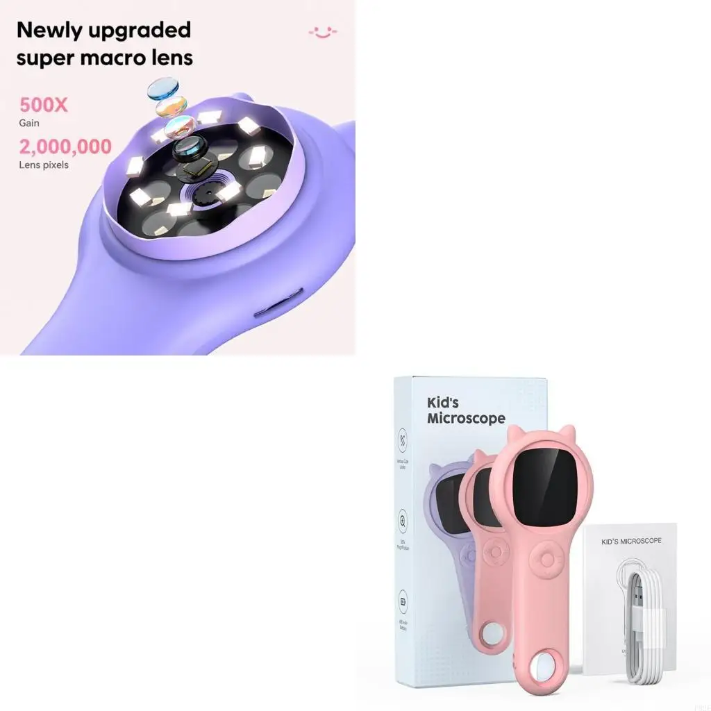 P82E Kids Optical Microscope 200MP With LED Light 500x Observe Digital Microscopic 
P82E Kids Optical Microscope 200MP With LED Light 500x Observe Digital Microscopic